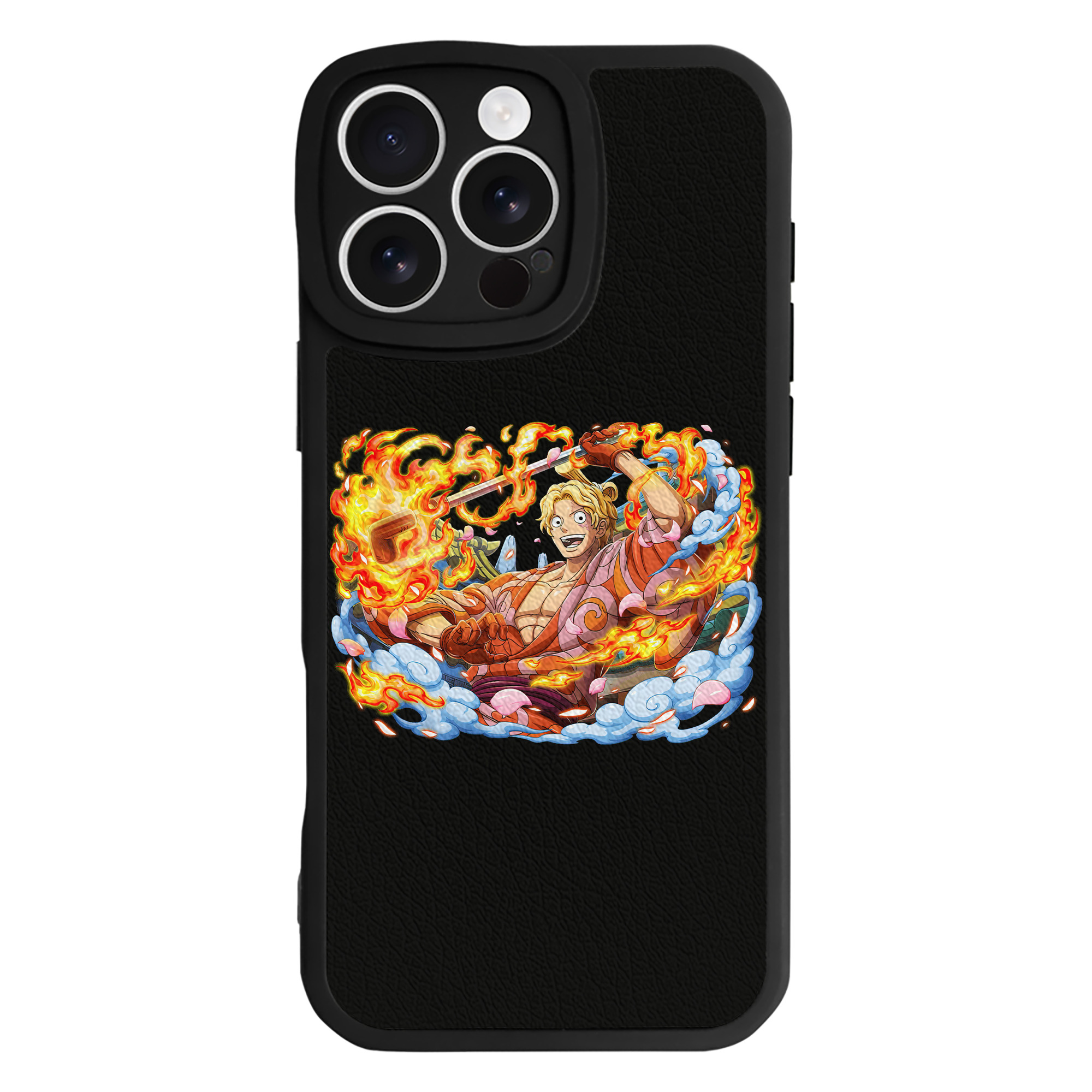 （画像用） ワンピース サンジ ONE PIECE Sanji 【iPhone 16シリーズ対応】シリコンスマホケース（レザー調） 材質：シリコン